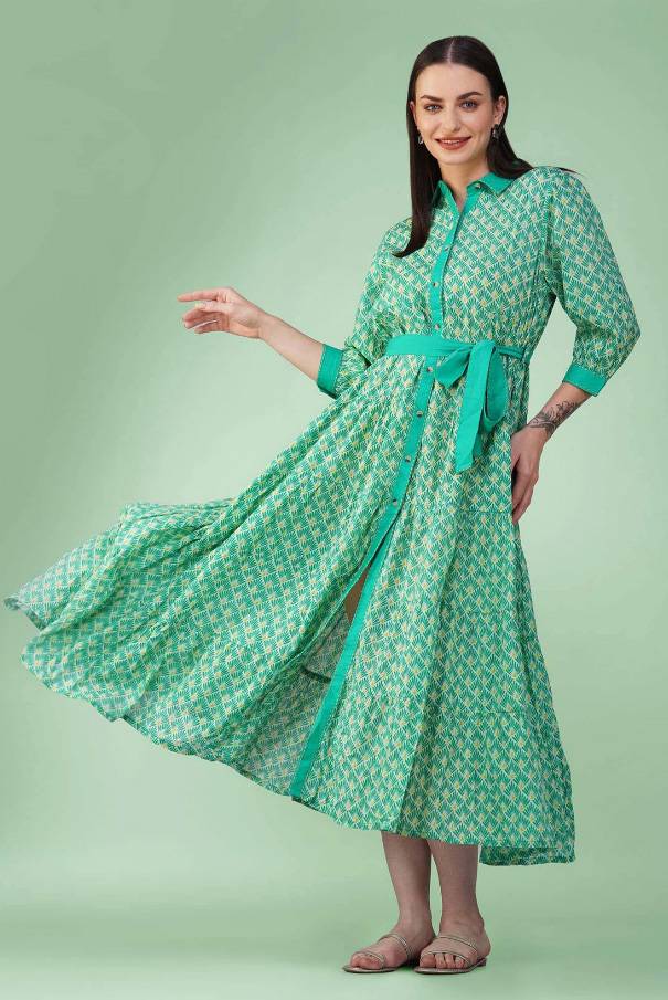Vestido Largo de Algodón