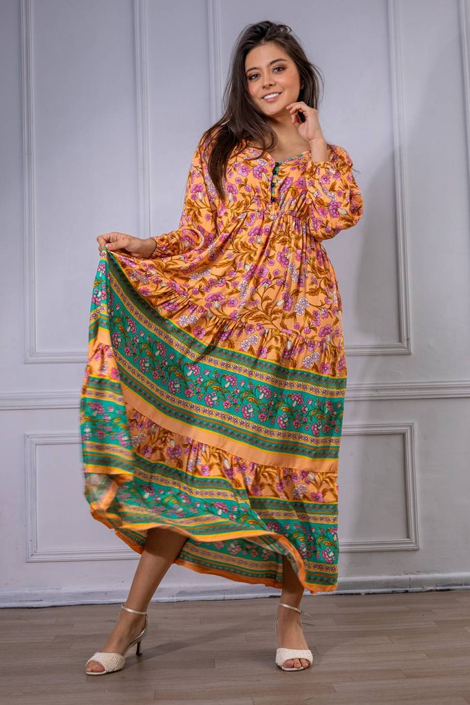 Vestido Largo de Rayon
