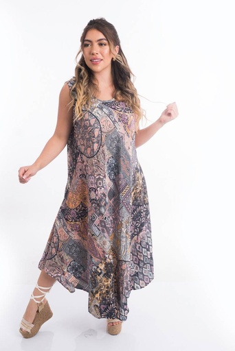 [LD2672-1] Vestido Largo de Seda