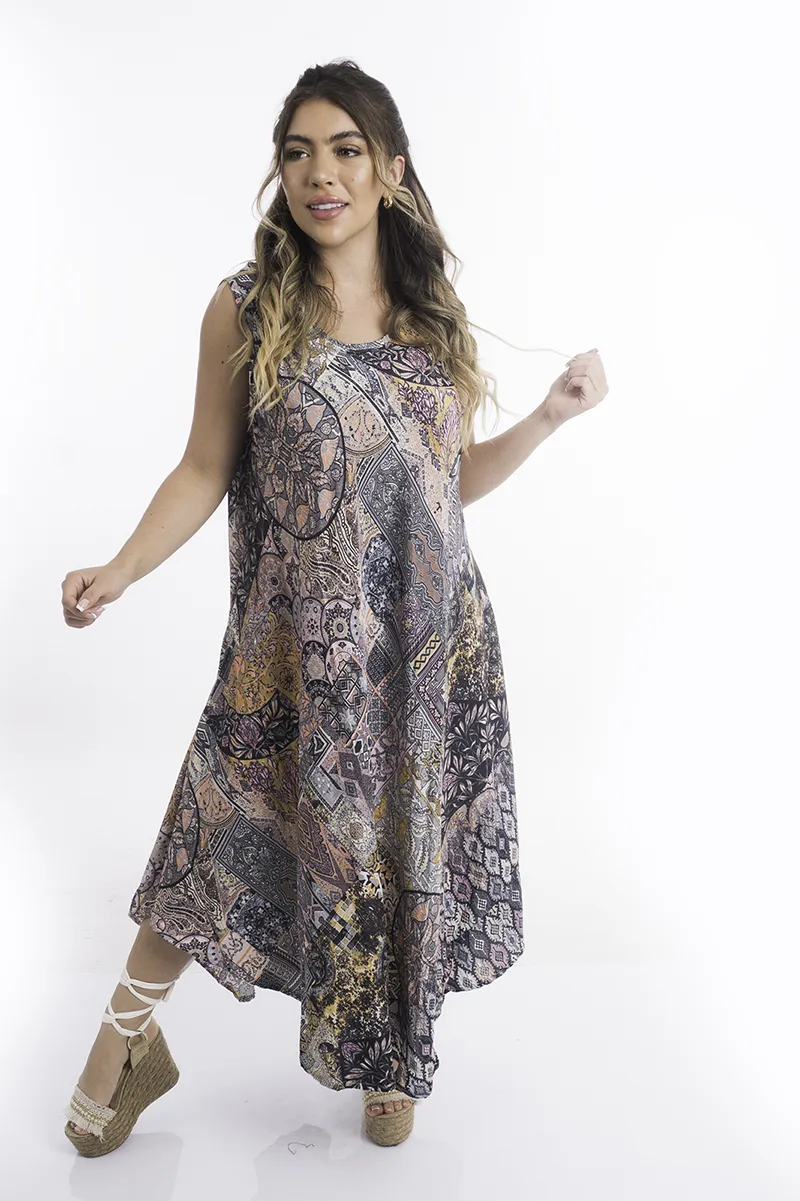 [LD2672-1] Vestido Largo de Seda