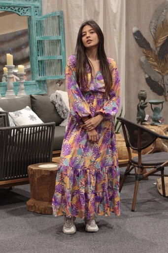 [LD2881-2] Vestido Largo de Seda
