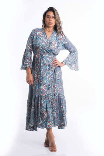 [LD2606-6] Vestido Largo de Seda