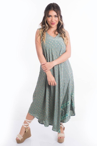 [LD2672-2] Vestido Largo de Seda