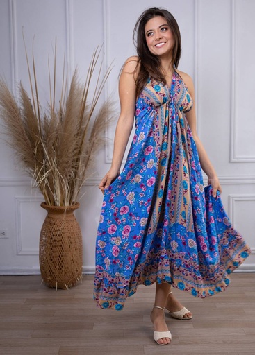 [TA01-7] Vestido Largo de Rayon